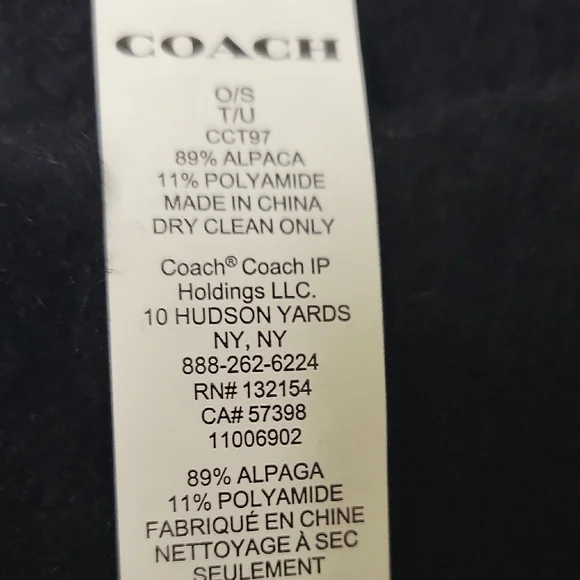 Coach Men's Classic Black Scarf - Picture 4 of 4